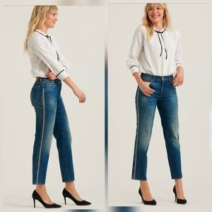 ❤️ NWOT! LUCKY BRAND MID-RISE AUTHENTIC STRAIGHT LEG JEANS, SILVER SIDE STRIPE